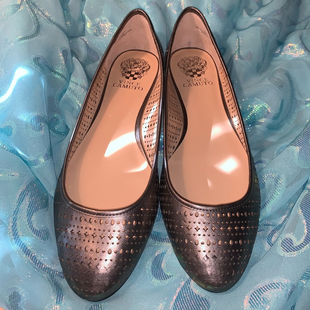 Vince Camuto Metallic Leather Ballet Flats